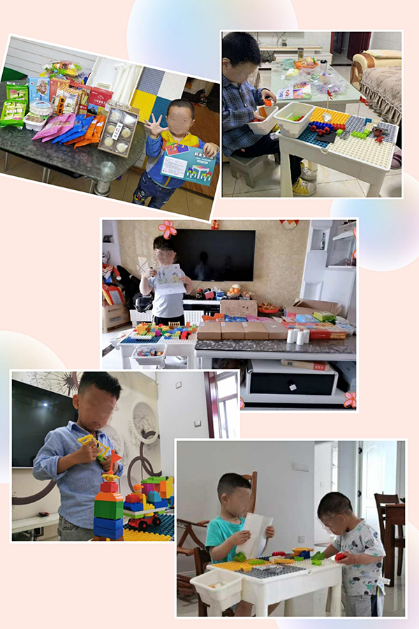 爱心礼包中包含有：丰富的厦门特色食品以及积木玩具，还有厦门小朋友亲手绘制的图画及温情祝福。